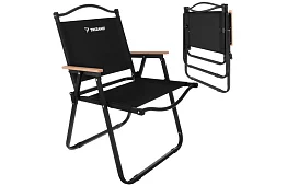 Fotel ogrodowy składany czarny – nośność 120 kg