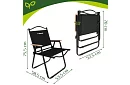 Fotel ogrodowy składany czarny – nośność 120 kg