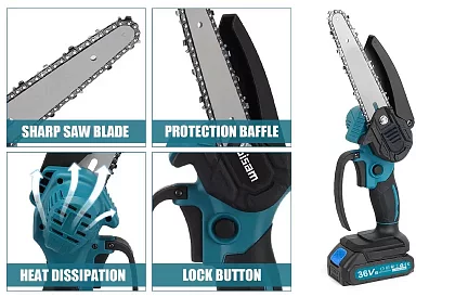 Akumulatorowa piła łańcuchowa DS36 + 2 akumulatory + 2 łańcuchy