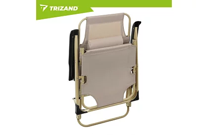 Składane leżaki ogrodowe 3 w 1 z poduszką - beżowe