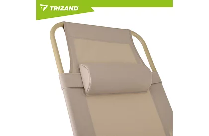 Składane leżaki ogrodowe 3 w 1 z poduszką - beżowe