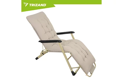 Składane leżaki ogrodowe 3 w 1 z poduszką - beżowe