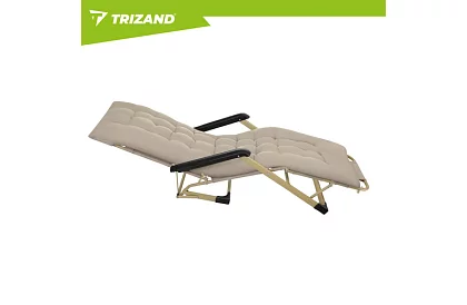 Składane leżaki ogrodowe 3 w 1 z poduszką - beżowe