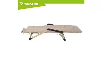 Składane leżaki ogrodowe 3 w 1 z poduszką - beżowe