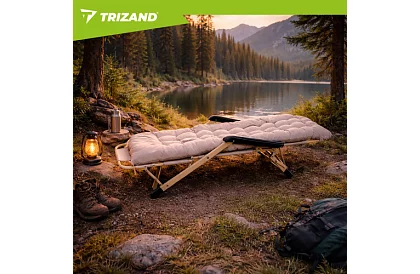 Składane leżaki ogrodowe 3 w 1 z poduszką - beżowe