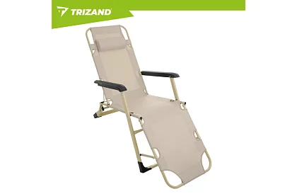 Składane leżaki ogrodowe 3 w 1 z poduszką - beżowe