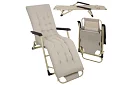 Składane leżaki ogrodowe 3 w 1 z poduszką - beżowe