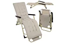 Składane leżaki ogrodowe 3 w 1 z poduszką - beżowe