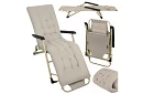 Składane leżaki ogrodowe 3 w 1 z poduszką - beżowe