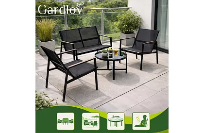 Zestaw mebli ogrodowych MORENO – stół + 2 krzesła + sofa