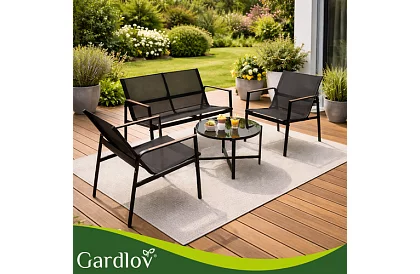 Zestaw mebli ogrodowych MORENO – stół + 2 krzesła + sofa