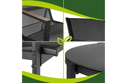 Zestaw mebli ogrodowych MORENO – stół + 2 krzesła + sofa