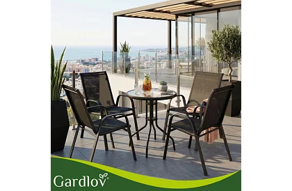 Zestaw krzeseł ogrodowych – 4 krzesła na taras, balkon, ogród