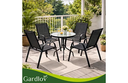 Zestaw krzeseł ogrodowych – 4 krzesła na taras, balkon, ogród