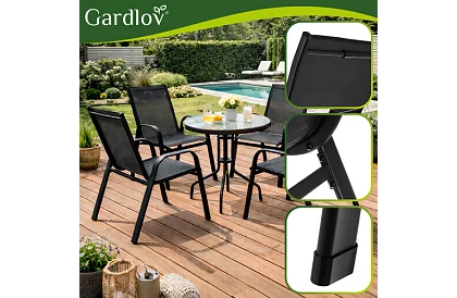 Zestaw krzeseł ogrodowych – 4 krzesła na taras, balkon, ogród