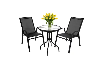 Zestaw mebli ogrodowych – stół + 2 krzesła