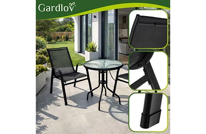 Zestaw mebli ogrodowych – stół + 2 krzesła