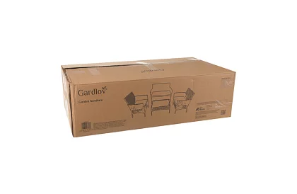 Zestaw mebli ogrodowych – stół, sofa, 2 krzesła – szary