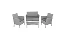 Zestaw mebli ogrodowych – stół, sofa, 2 krzesła – szary
