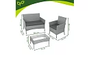 Zestaw mebli ogrodowych – stół, sofa, 2 krzesła – szary