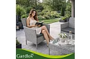 Zestaw mebli ogrodowych – stół, sofa, 2 krzesła – szary