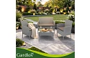 Zestaw mebli ogrodowych – stół, sofa, 2 krzesła – szary