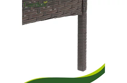 Zestaw mebli ogrodowych – stół, sofa, 2 krzesła – brązowy