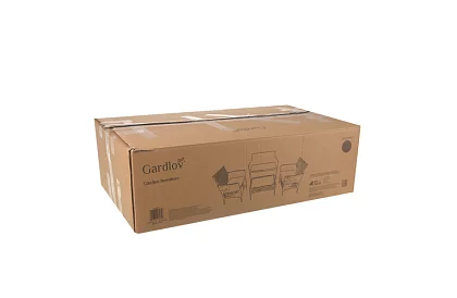 Zestaw mebli ogrodowych – stół, sofa, 2 krzesła – ciemnoszary