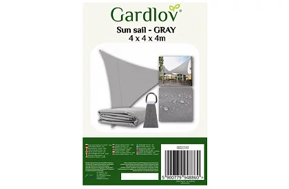 Strefa przeciwsłoneczna trójkąt 4 × 4 × 4 m – szara