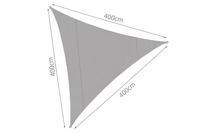 Strefa przeciwsłoneczna trójkąt 4 × 4 × 4 m – szara
