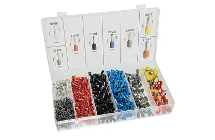 Szczypce zaciskowe do tulejek 0,25–10 mm2 + zestaw 1200 tulejek