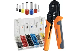 Szczypce zaciskowe do tulejek 0,25–10 mm2 + zestaw 1200 tulejek