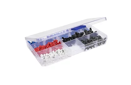 Klemy zaciskowe do tulejek 0,25–10 mm2 + 500 sztuk tulejek