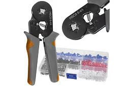 Klemy zaciskowe do tulejek 0,25–10 mm2 + 500 sztuk tulejek