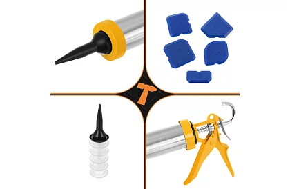 Pistolet do silikonu 600 ml + 5 dysz + 5 szpatułek