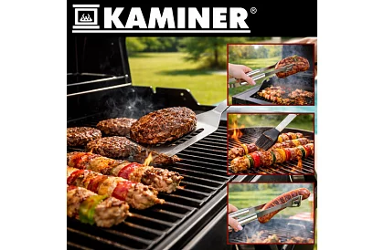 Narzędzia do grillowania ze stali nierdzewnej - 3-częściowy zestaw