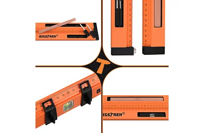 Regulowany kątomierz stolarski z poziomicą