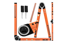 Regulowany kątomierz stolarski z poziomicą