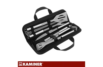 Narzędzia do grillowania ze stali nierdzewnej - 9-częściowy zestaw