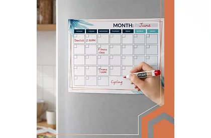 Magnetyczny planner na lodówkę 30 × 40 cm