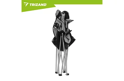 Składane krzesło wędkarskie z podłokietnikami - szaro-czarne