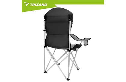 Składane krzesło wędkarskie z podłokietnikami - szaro-czarne