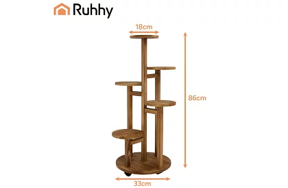 Elegancki drewniany stojak na kwiaty 86 × 33 cm