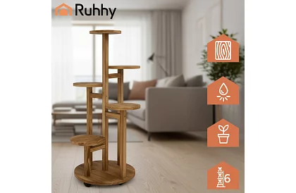 Elegancki drewniany stojak na kwiaty 86 × 33 cm