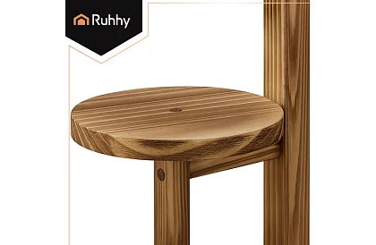 Elegancki drewniany stojak na kwiaty 86 × 33 cm