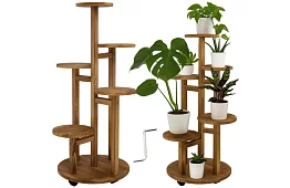 Elegancki drewniany stojak na kwiaty 86 × 33 cm