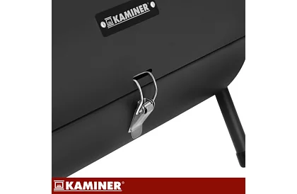 Grill kempingowy na węgiel drzewny – 2 ruszty, termometr