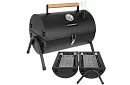 Grill kempingowy na węgiel drzewny – 2 ruszty, termometr