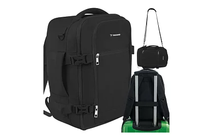 Plecak podręczny 2 w 1 – bagaż podręczny do samolotu 40 × 20 × 25 cm – czarny