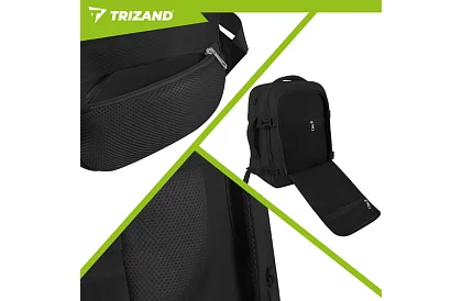 Plecak podręczny 2 w 1 – bagaż podręczny do samolotu 40 × 20 × 25 cm – czarny